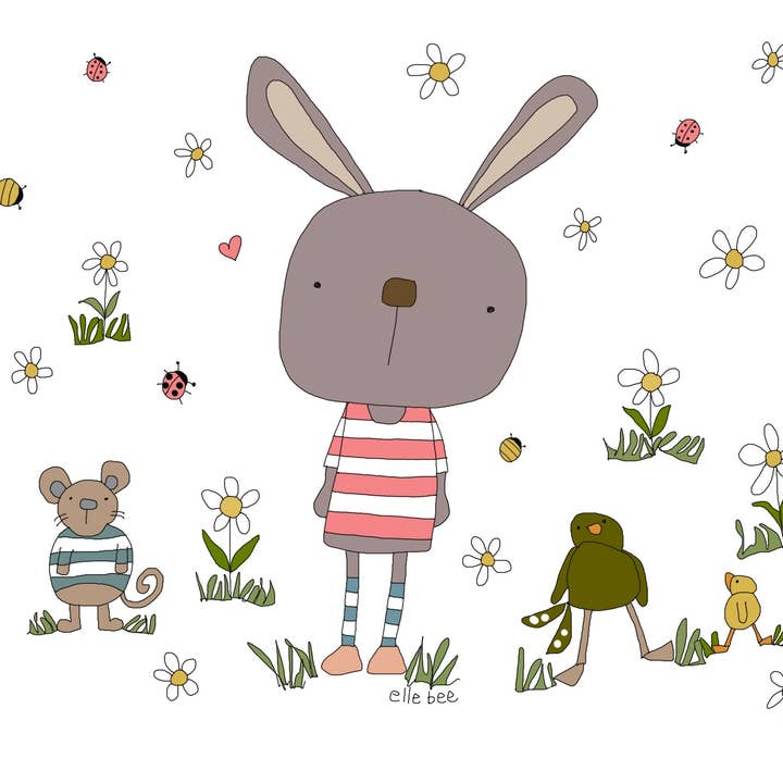 Carte de vœux « Daisy Patch » pour la vente par Elle Bee Art Studio