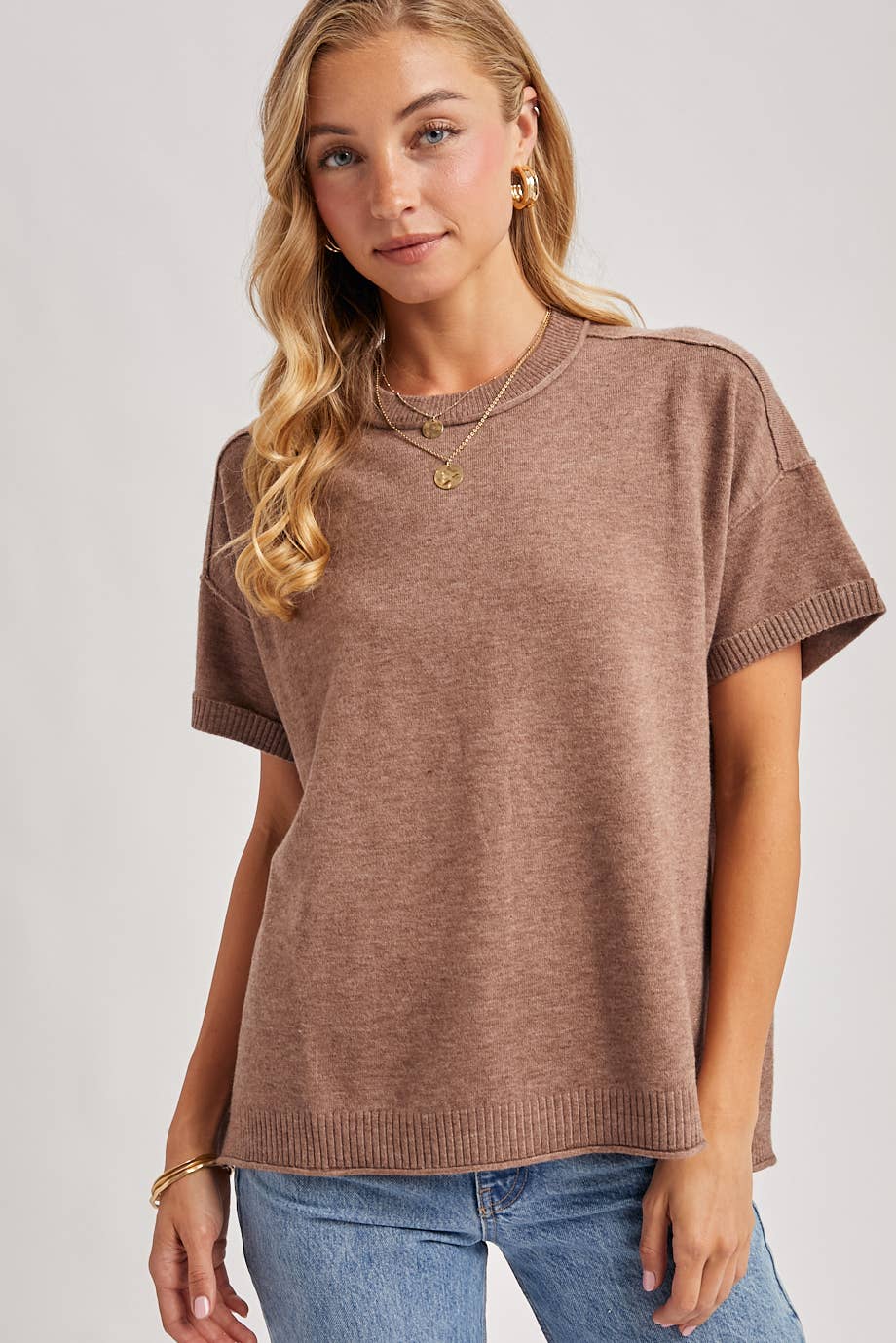 Bluivy - Venta al por mayor Jersey corto de punto - Mujer - CAMISETA DE PUNTO CON CUELLO REDONDO25