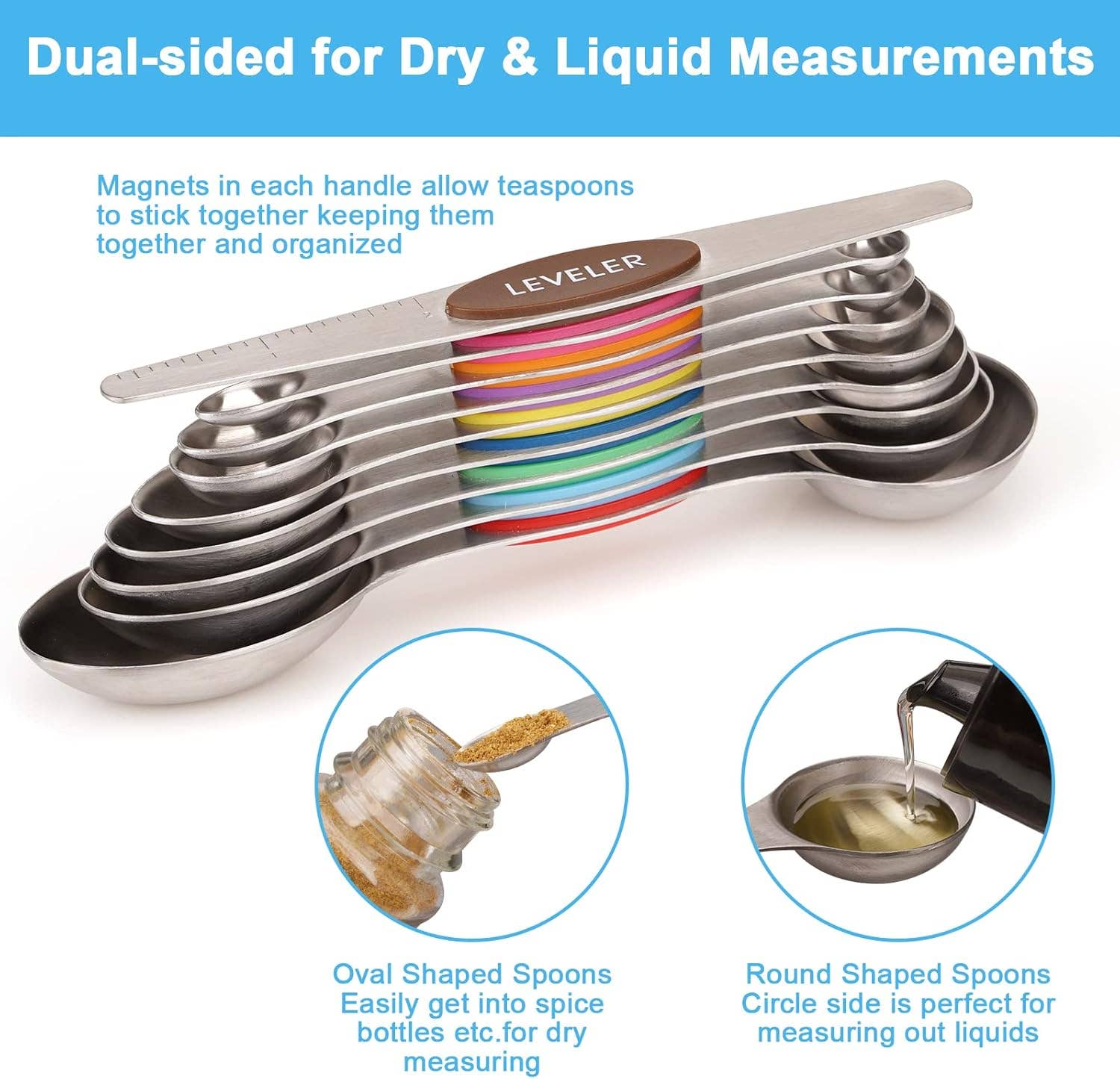 Otterware - Wholesale Measuring Spoon - 9-Piece Magnetic Stainless Steel Measuring Spoon Set2