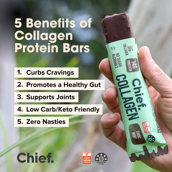 Chief Nutrition - Wholesale Snack bar - Collagen Protein Bars - Choc Mint8