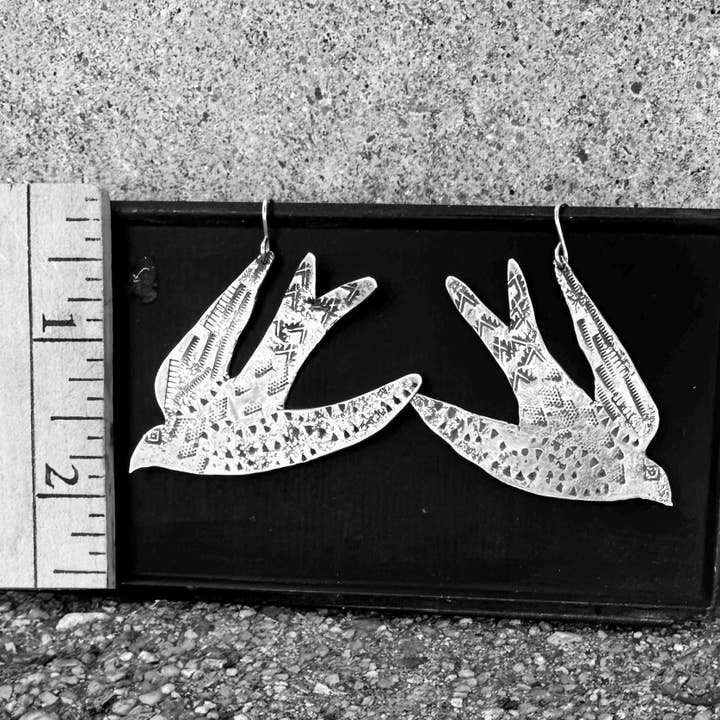 iNk Jewelry - Wholesale Dangle Earrings - Soaring Swallow Sterling Silver Earrings by iNk Jewelry1