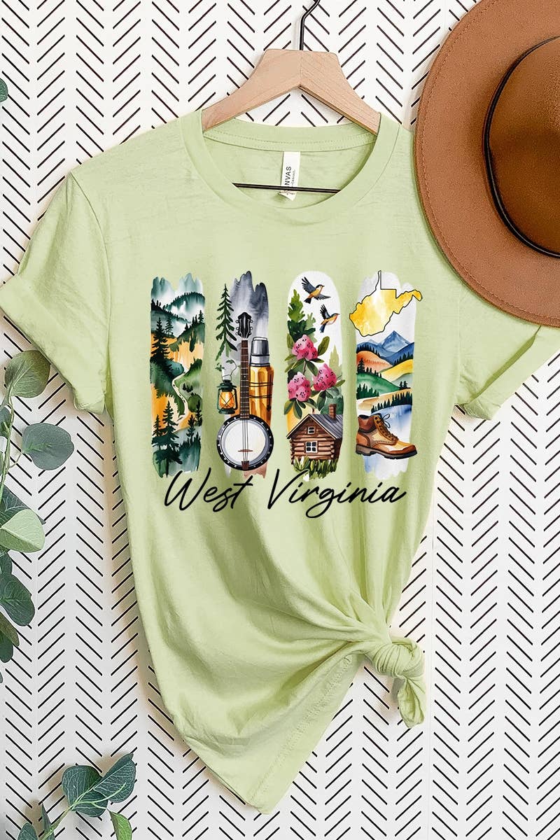 COLORBEAR - Wholesale T-Shirt (Graphic) - Women's - West Virginia State Brushstroke Graphic Tee19