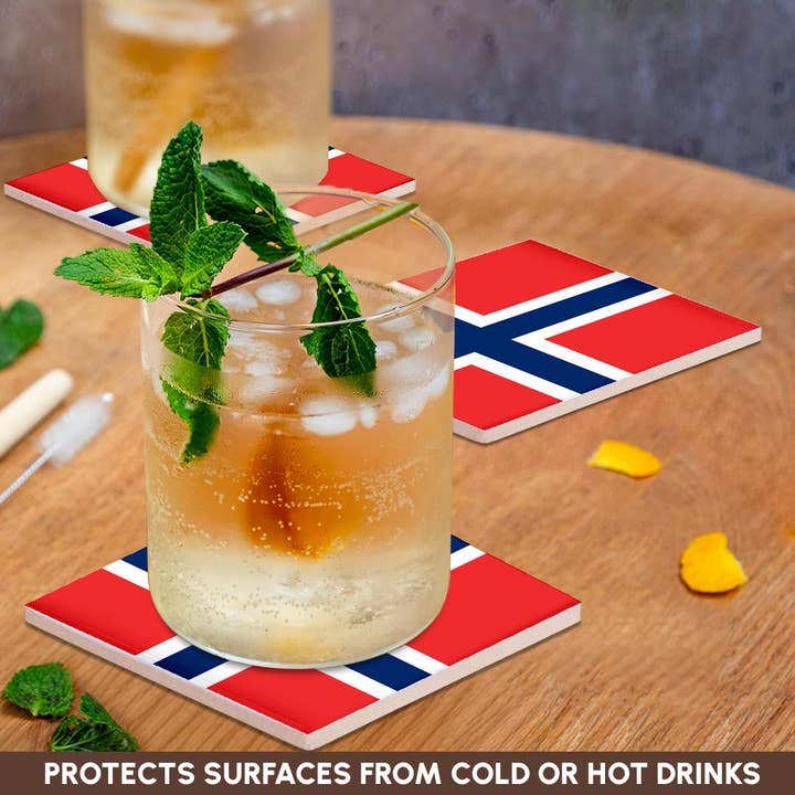 3dRose - Venta al por mayor Posavasos - 3dRose, Bandera de Noruega - Cruz nórdica escandinava roja azul blanca noruega - País del mundo de Escandinavia, Posavasos2