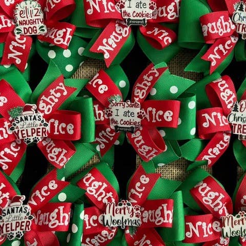 CHRISTMAS IN JULY Collar Bows for wholesale by DOG BOW TIES