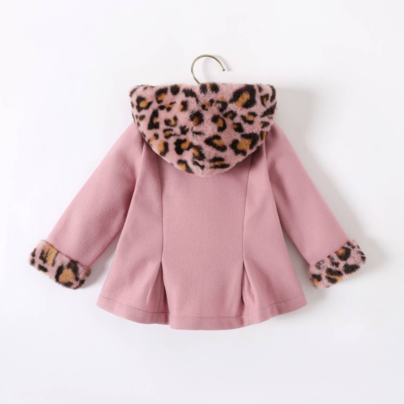 PatPat - Wholesale Coat - Baby - Baby Red Long-sleeve Button Leopard Hooded Wool Blend Coat12
