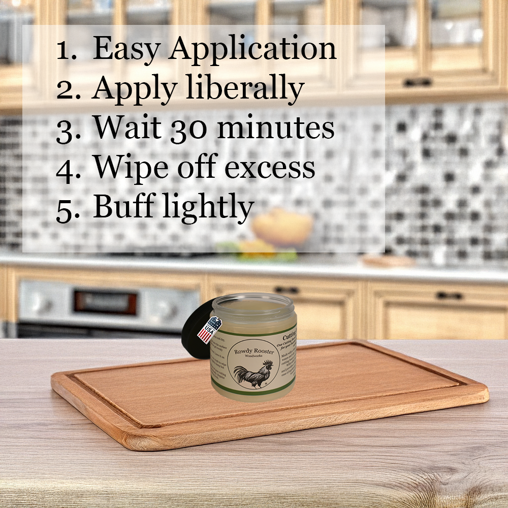 Rowdy Rooster Woodworks - Wholesale Wood Butter - Cutting Board Gel5
