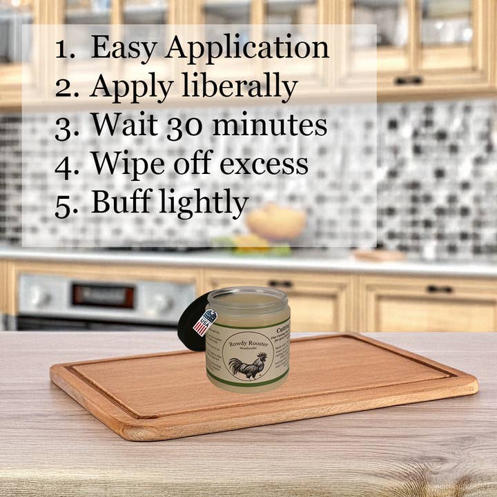 Rowdy Rooster Woodworks - Wholesale Wood Butter - Cutting Board Gel5