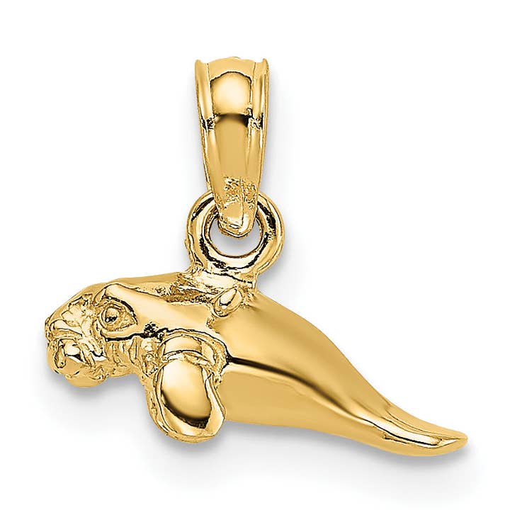 10K 3-D polerad mini manatee berlock för wholesale av Sophia Jewelers