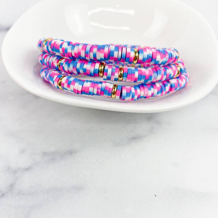 Heishi Small 6mm Color Pop Bracelet "Sprinkles Multi" for wholesale by The Mod Miss