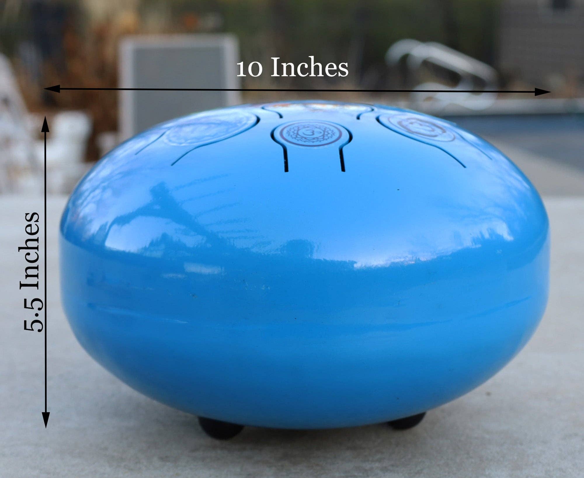 Lungta Imports - Wholesale Meditation Supplies - Chakra Steel Tongue Drum 10 Inches Tank Drum, Handpan Drum, Percussion with Padded Travel Bag and Mallets2