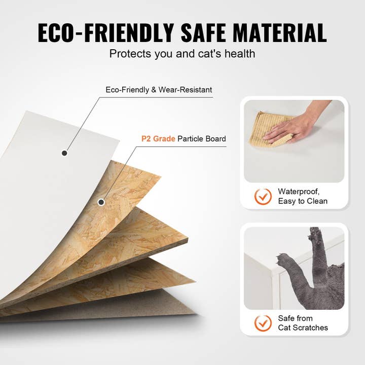 Naomi's Happy Place Shop - Wholesale Cabinet - Cat Litter Box Enclosure Wooden Litter Box Furniture Hidden 57.9" White5