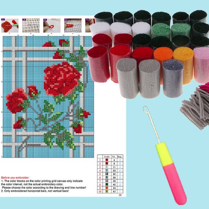 Lovely Lust Inc - Wholesale DIY Craft Kit - Tiger Waterfalls | Rug Latch Hooking Kit