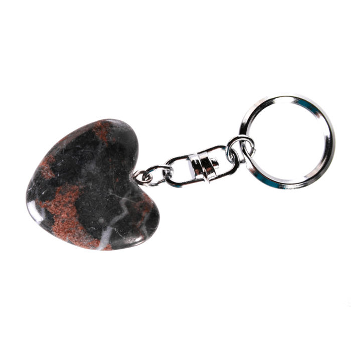 Out of the blue KG - Wholesale Keychain - Unisex - Metal Keychain, Worry Heart Natural Stones,3