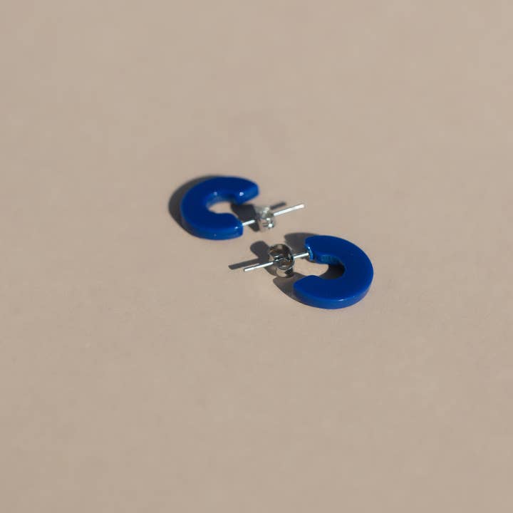 NAT + NOOR - Wholesale Hoop Earrings - Mali | Cobalt | Blue Hoop Earrings | New Thinner Style1