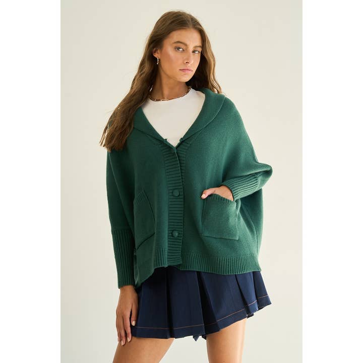 The GREii - Wholesale Cardigan - Women's - Oversized Shawl Collar Sweater Cardigan8