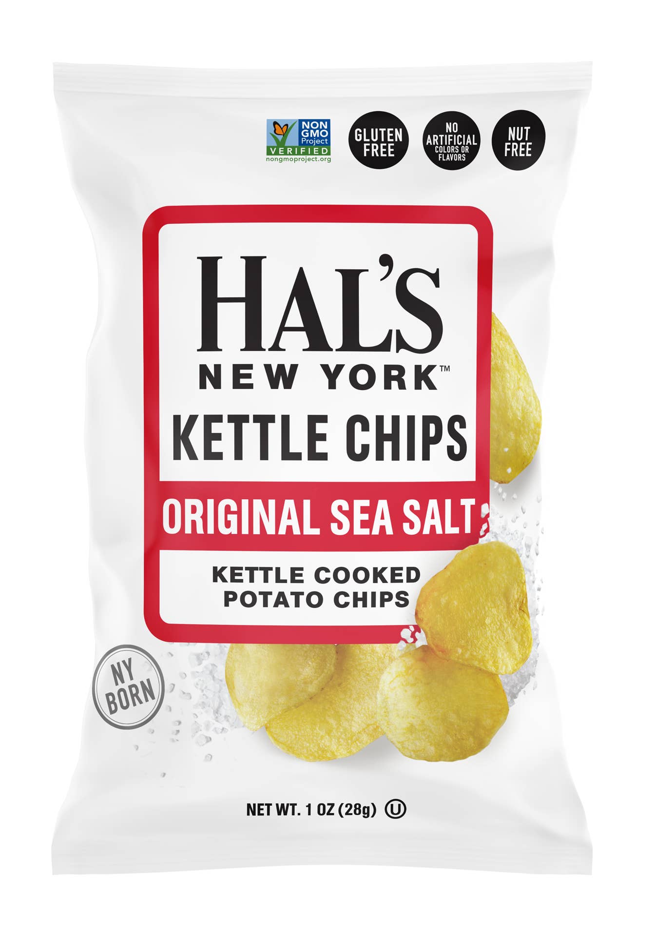 Hal's New York - Wholesale Crisps - Hal's New York Kettle Chips Sea Salt 1oz Single Serve Bag