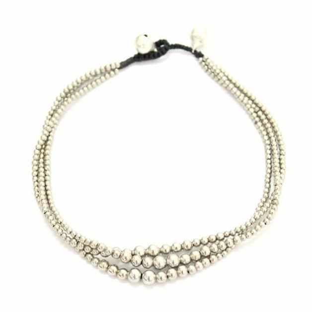 Lumily - Wholesale Anklet - Triple Silver Beads Anklet | Limited Edition - Thailand