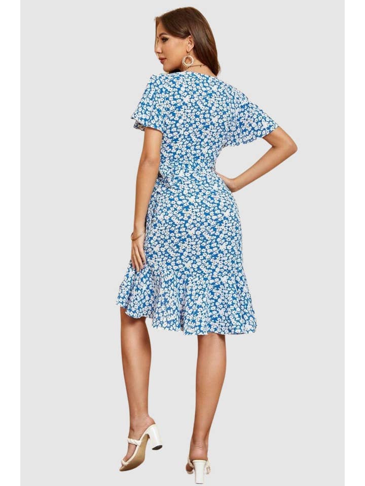 BanBat - Wholesale Dress - Women's - Floral wrap dress - AN-0306362