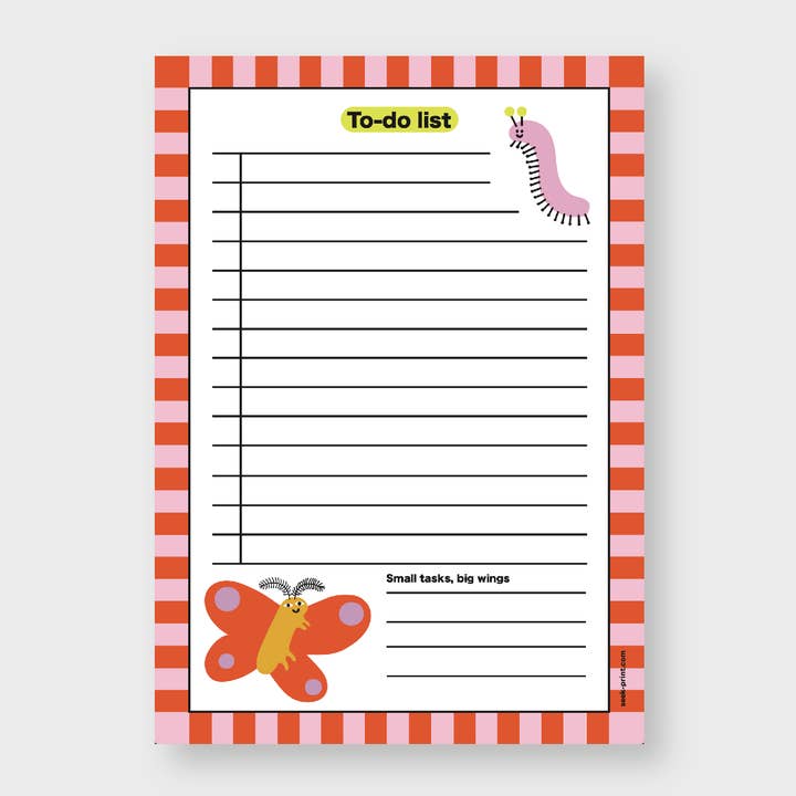 A5 Recycled Butterfly Notepad – “Small Tasks, Big Wings” for wholesale by Seekprint