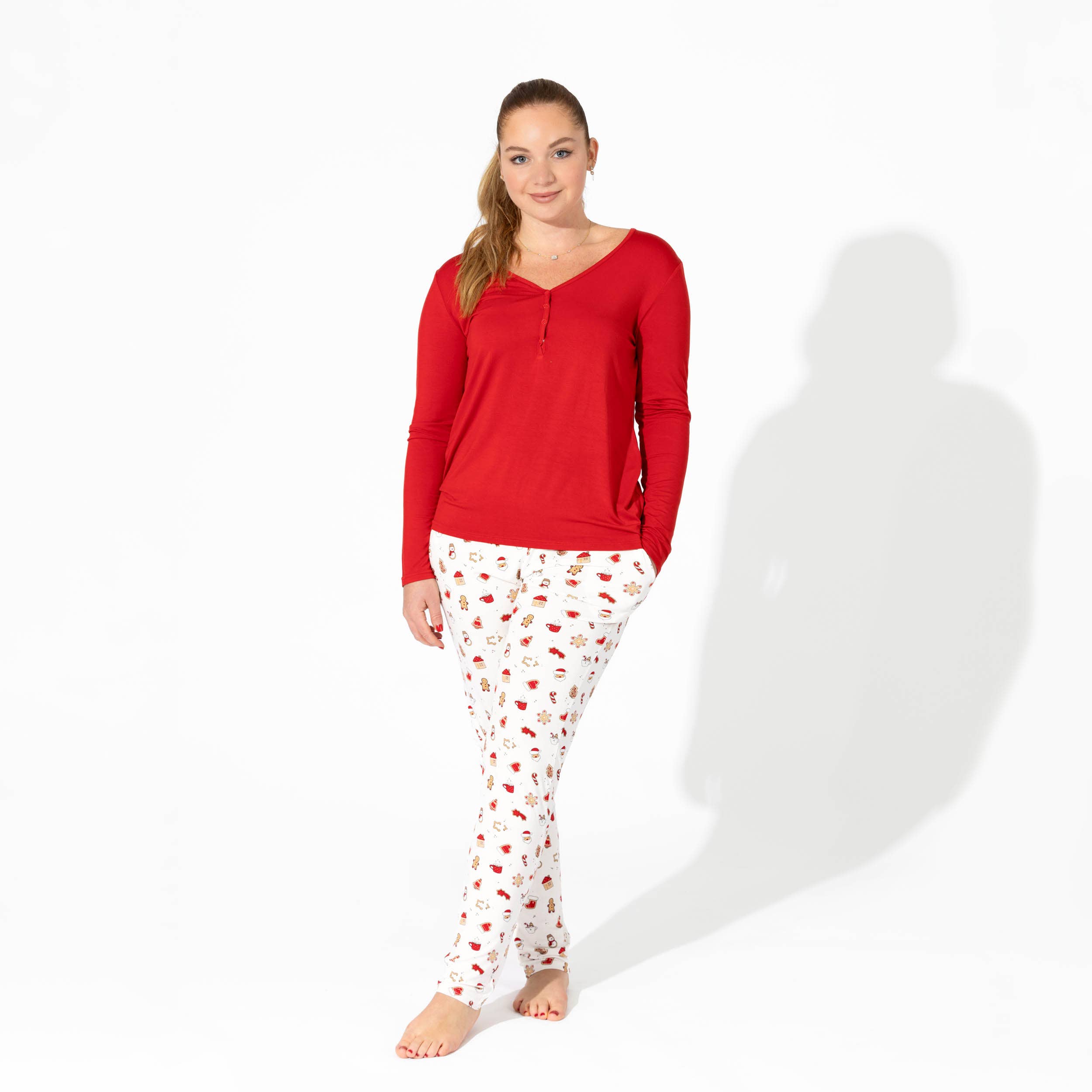 Bellabu Bear - Vente Haut et bas de pyjama – femme - Ensemble de pyjama en bambou pour femmes "Biscuits de Noël au sucre"4