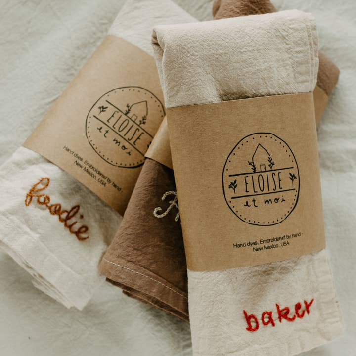 Eloise et moi – wholesale Kökshandduk – Handbroderad Handfärgad Ekologisk bomull Kökshandduk16