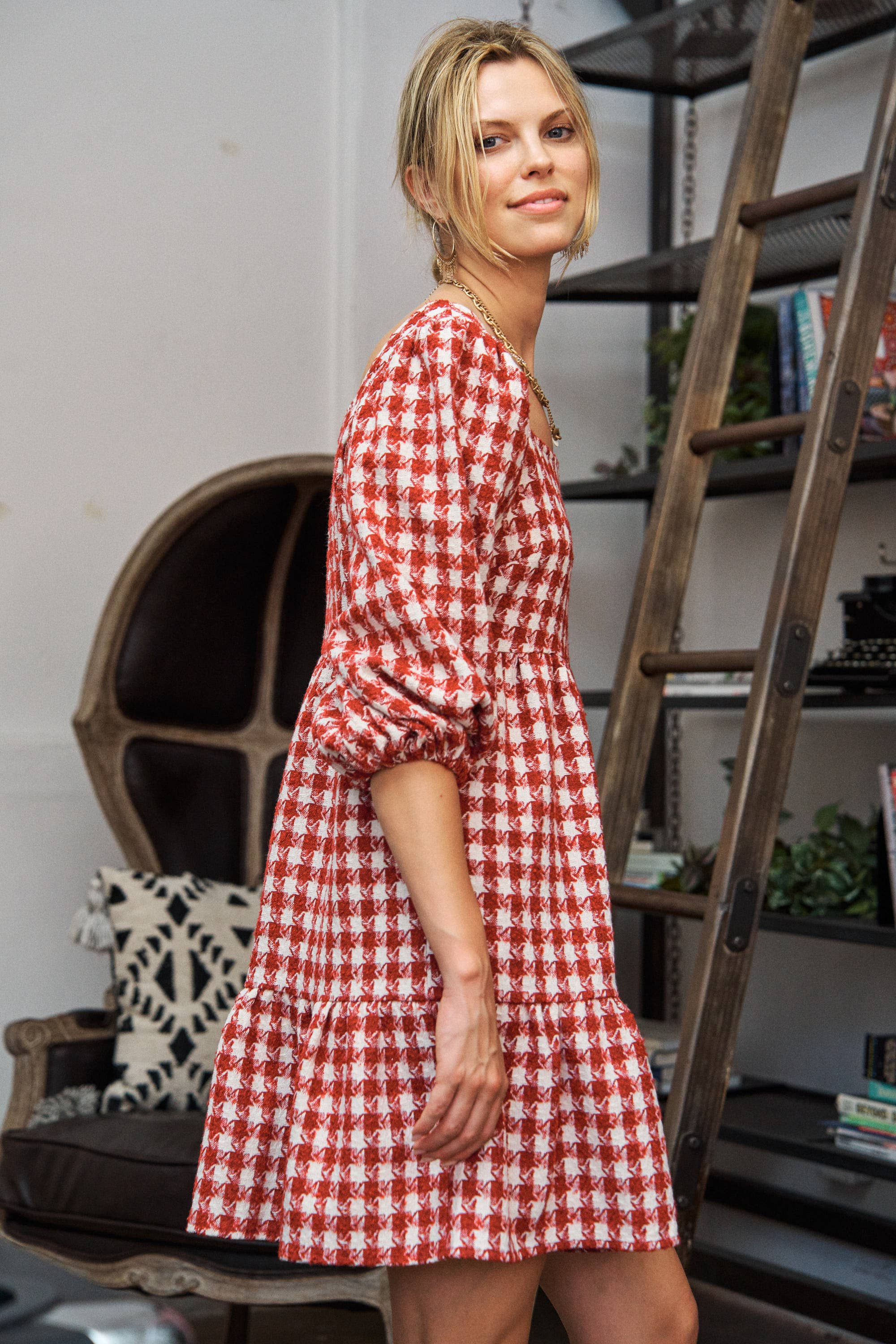 JADE BY JANE – wholesale Klänning - Dam – TWEED PUFFÄRM MINIKLÄNNING JJD50237