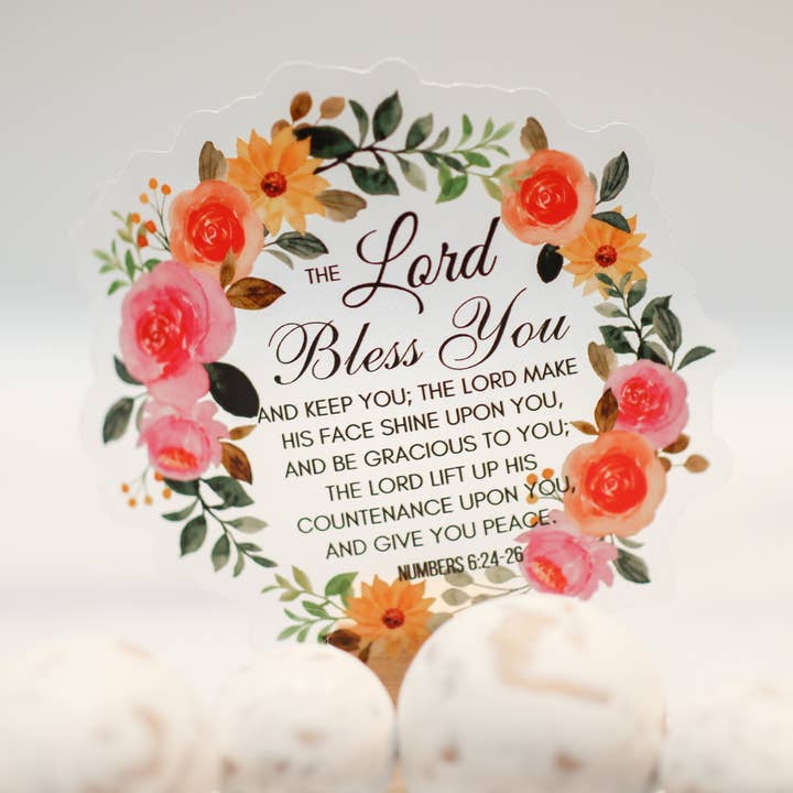 The Lord Bless You Christian Clear, Vinyl Sticker, 3in. for wholesale by Savannah and James Co