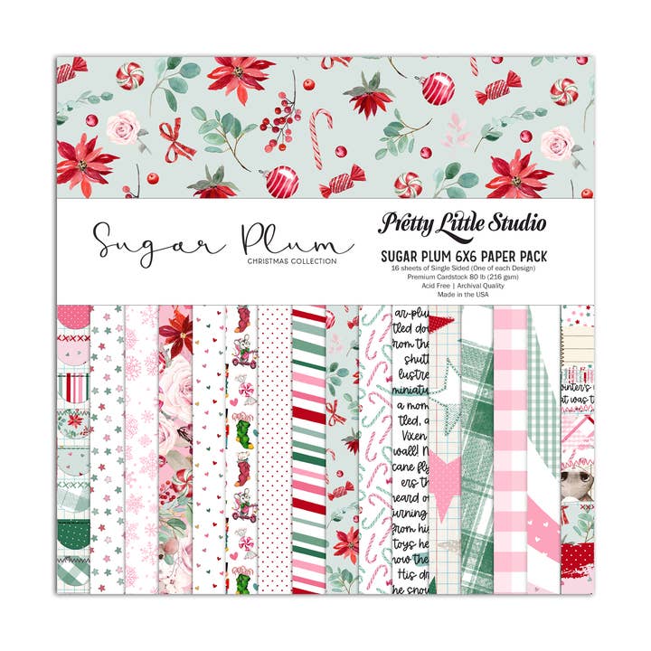Sugar Plum Christmas 6x6 HUVUDpapperspaket (ensidigt) för wholesale av Pretty Little Studio