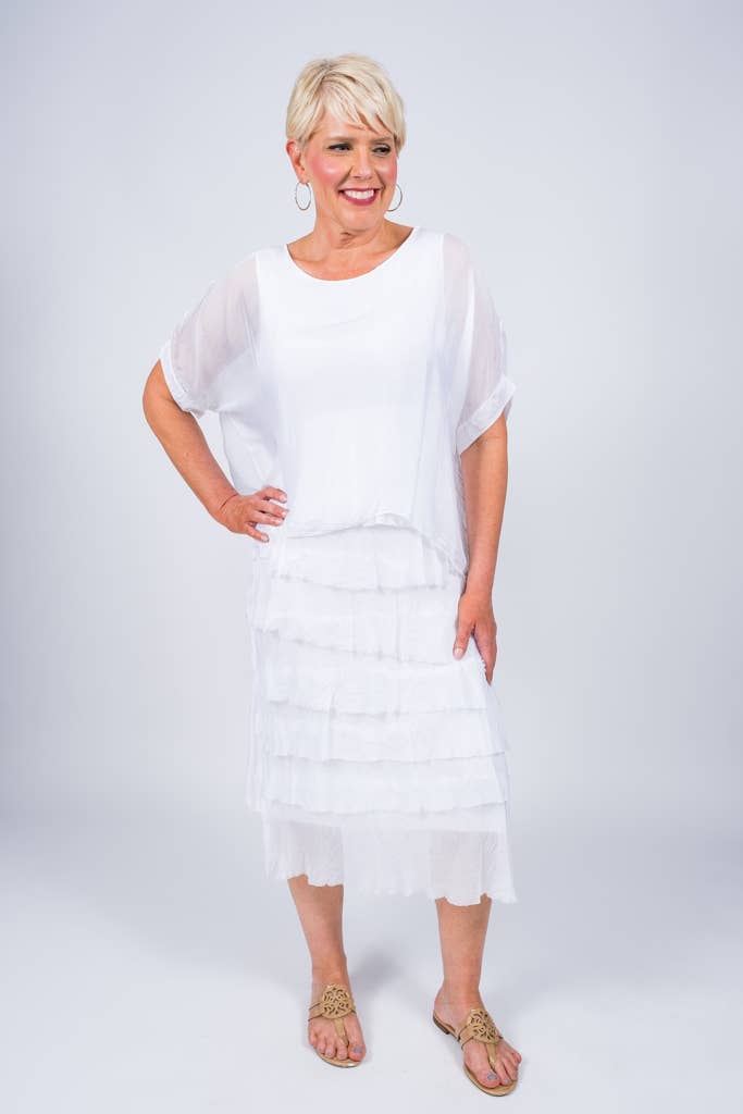 TINA Stephens Italy/Tees By Tina - Wholesale Dress - Women's - Gail Tiered Ruffle Dress (DQ206)9