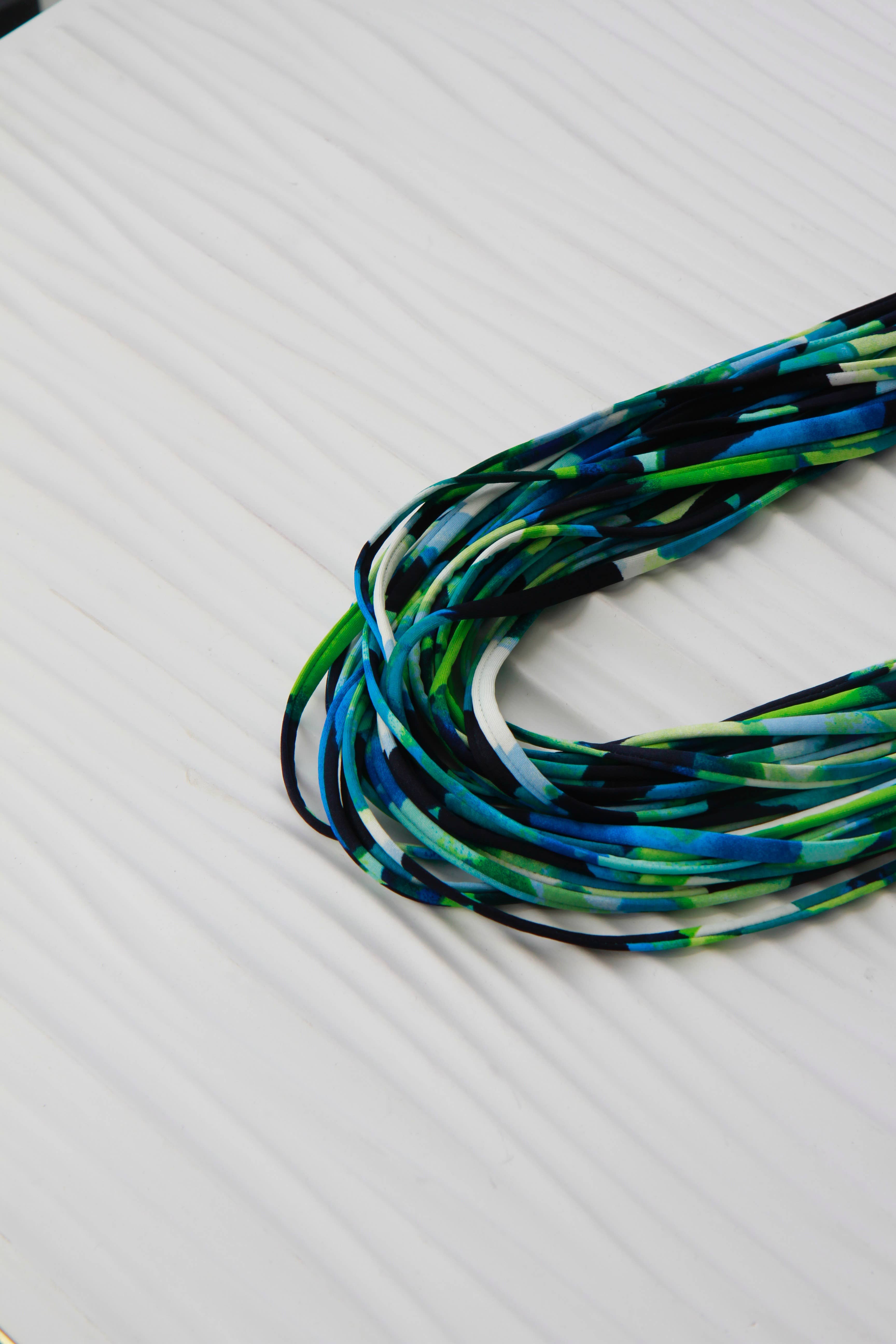 Necknots - Wholesale Scarf - Women's - Infinity Scarf or Necklace in Green and Navy 'Ocean Spray'7
