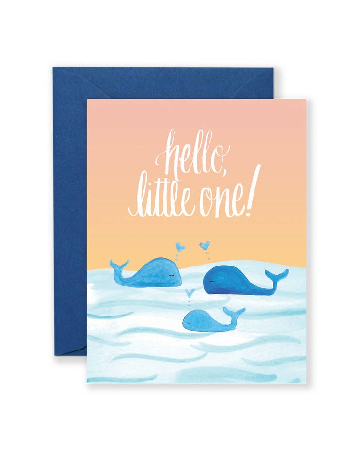 Hello Little One Baby Greeting Card for wholesale by Lionheart Prints