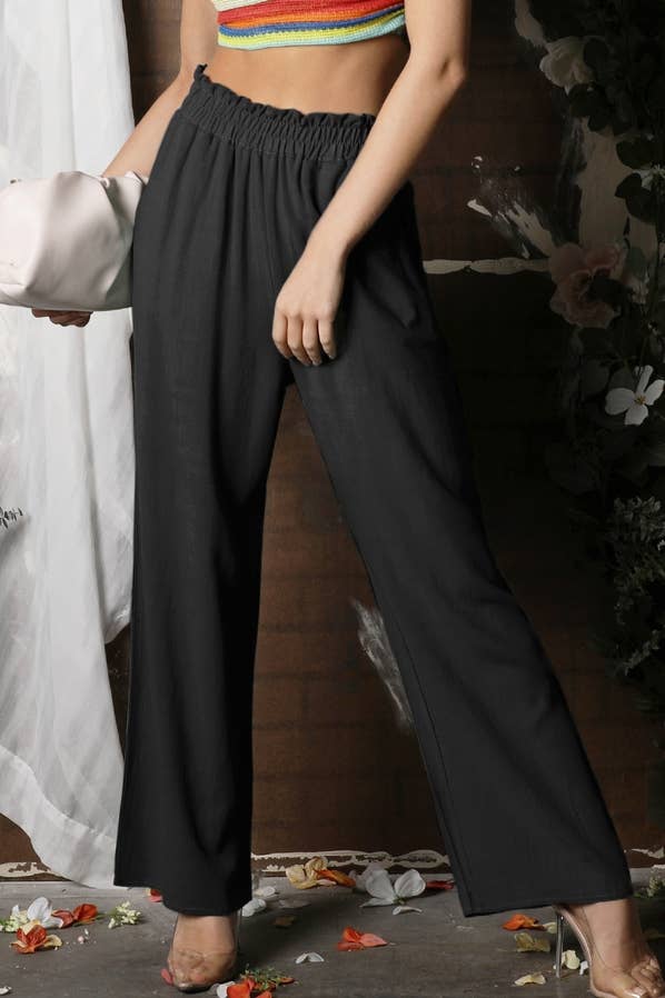 Rosa Clothing - Wholesale Pants - Women's - Pull-On Cotton Linen Trousers2