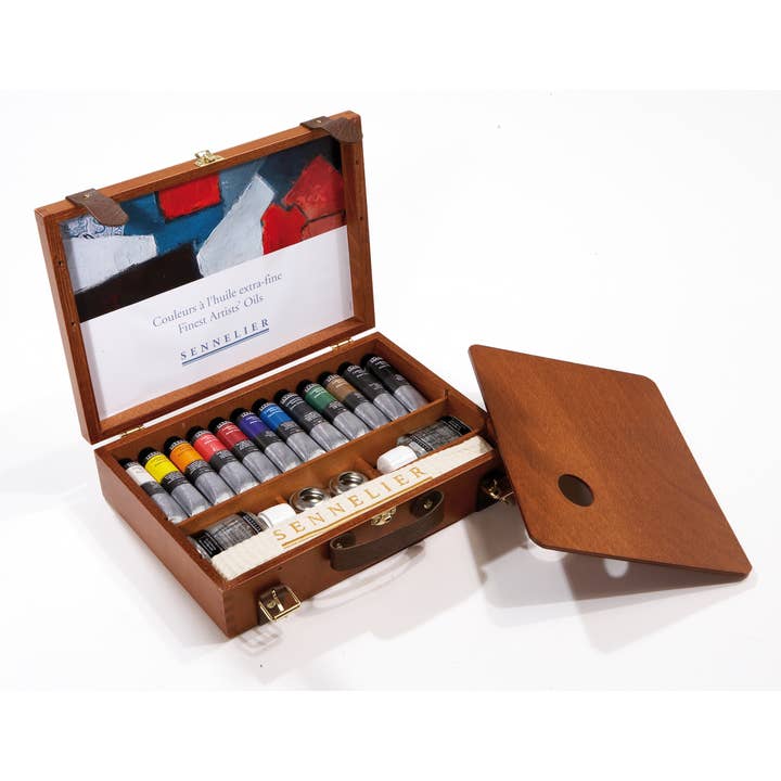 Sennelier Artists' Oil Set, 12-Color Wood Box 40ml Tubes for wholesale by MacPherson's