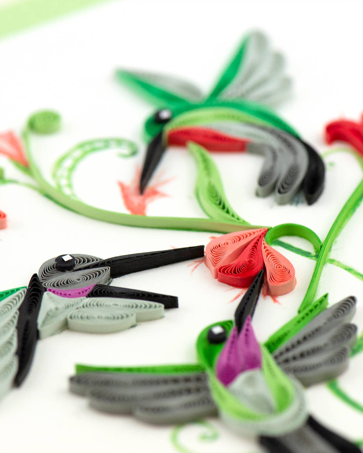 Quilling Card - Wholesale Gewone wenskaart - Hummingbird Trio-kaart2