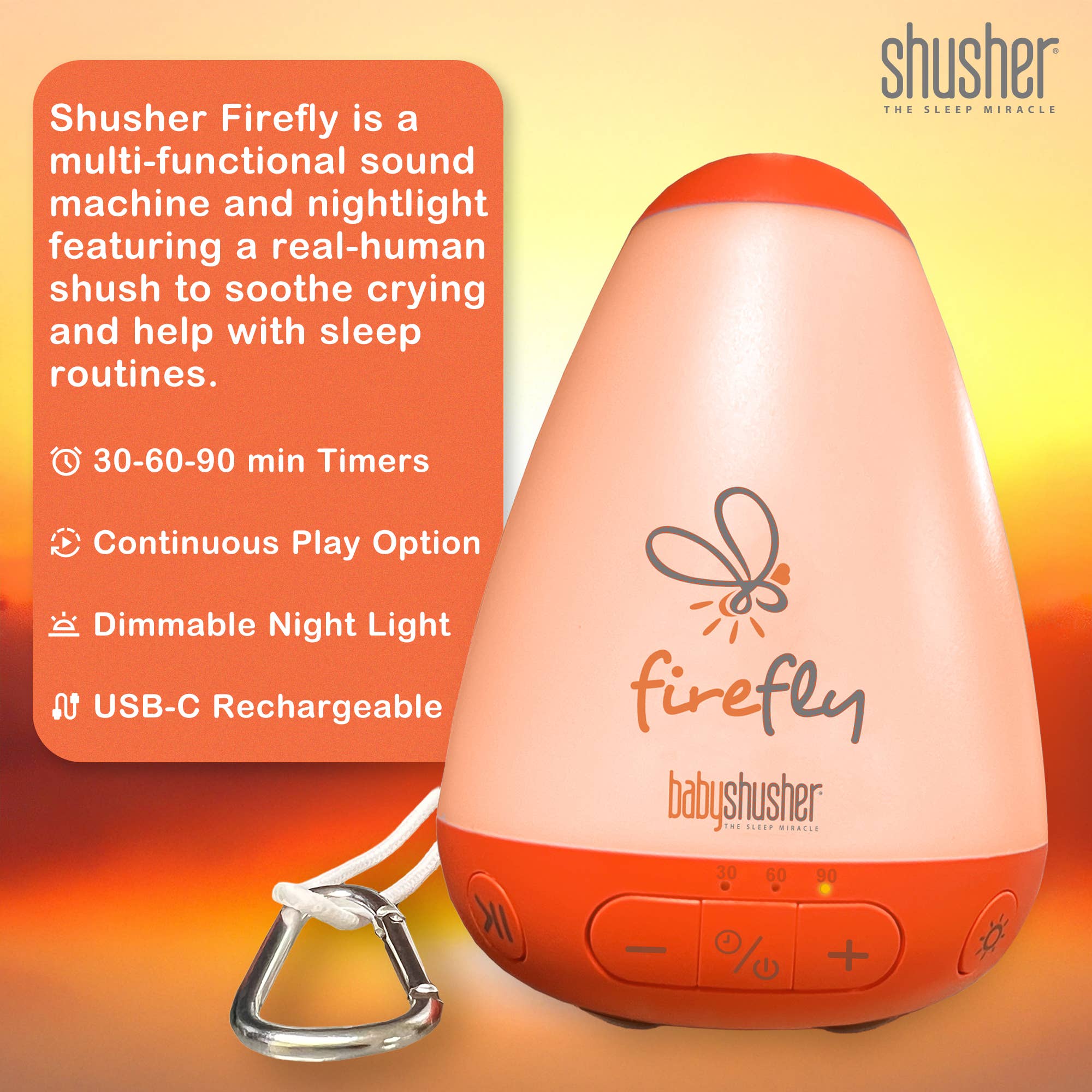 Shusher – wholesale White noise machine – Baby Shusher Firefly1