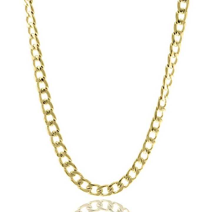 Gouden 18 inch Cubaanse schakelketting voor wholesale door NY Jewelry House