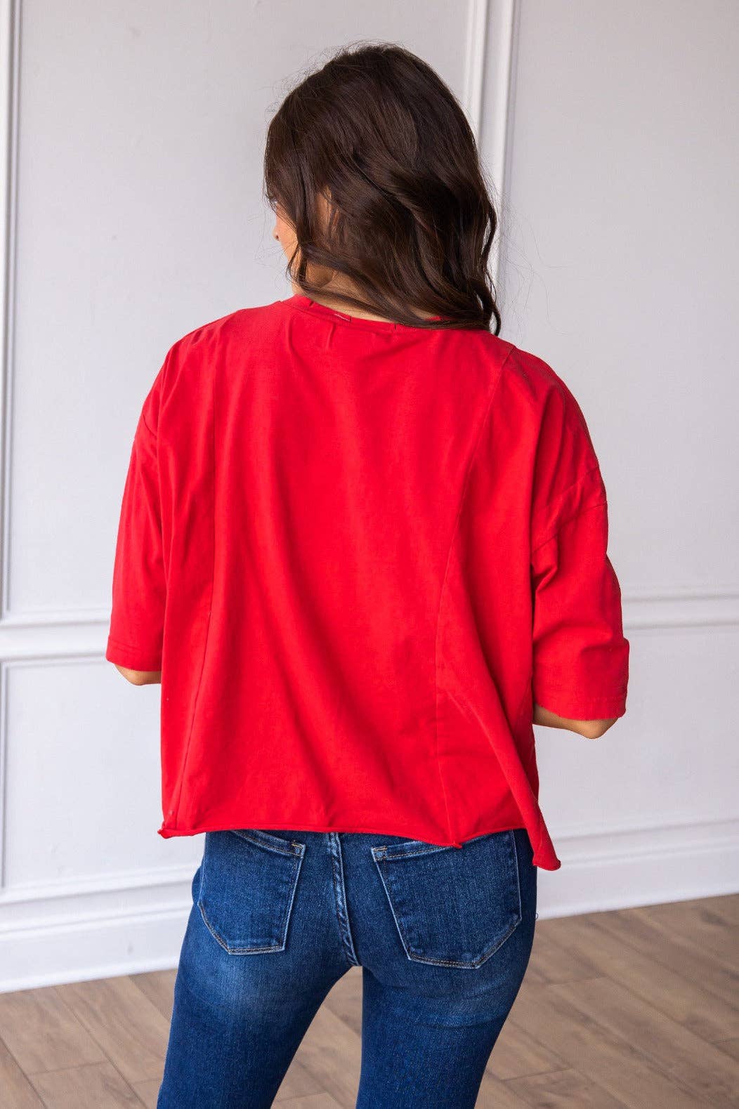 Red Boxy Crop Top for wholesale on Faire3