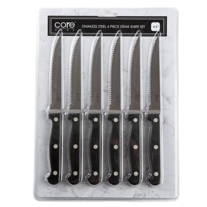 Core Home - Wholesale Knife Set - CORE KITCHEN Set of 6 Everyday Steak Knives0