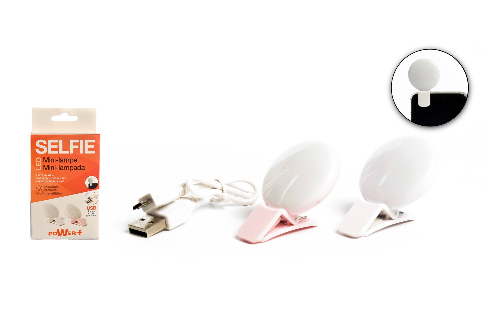 CP INTERNATIONAL - Wholesale Accent/Desk Lamp - Mini LED Selfie Light + Clip Mount0