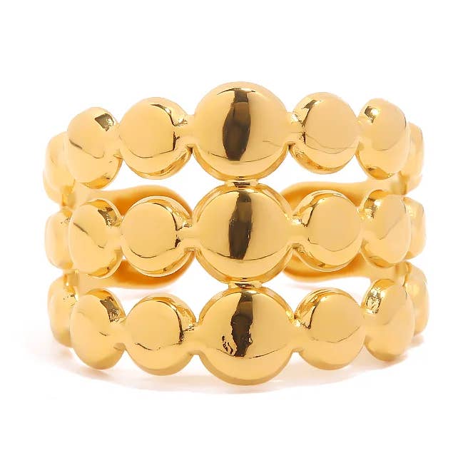 LOUIZ 3-Layer Ring with Beads for wholesale by LOUIZ