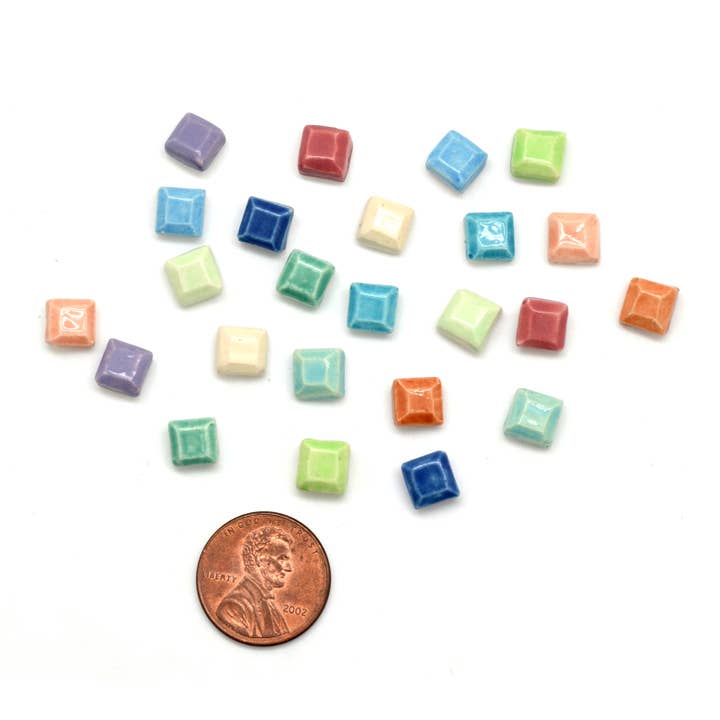 Tiny Ceramic Square Stud Earrings for wholesale by Dunitz & Company