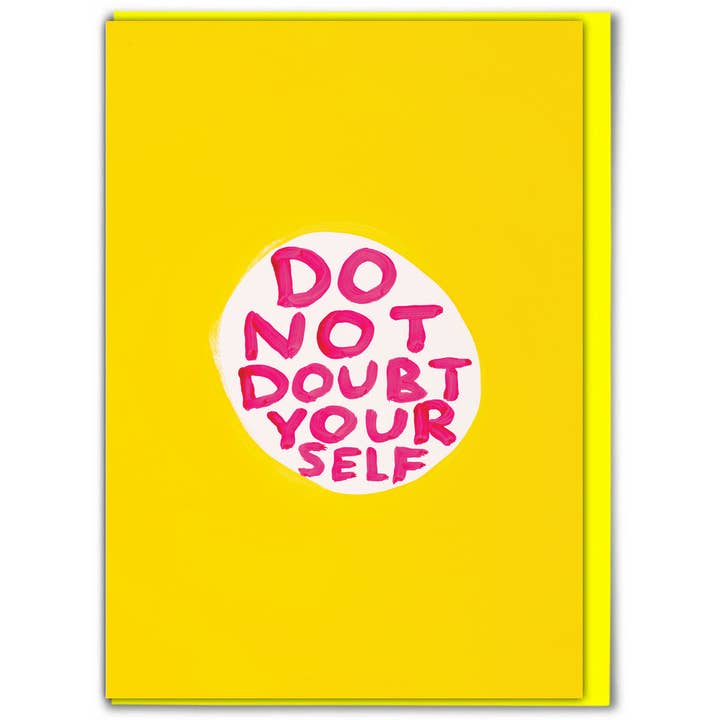 Funny Greetings Card - Doubt Yourself by David Shrigley for wholesale by David Shrigley x Brainbox Candy