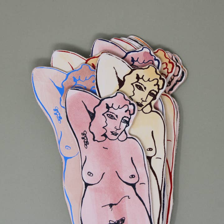 Ark Colour Design - Wholesale Bookmark - Relaxed Nude Hand Painted Leather Bookmark