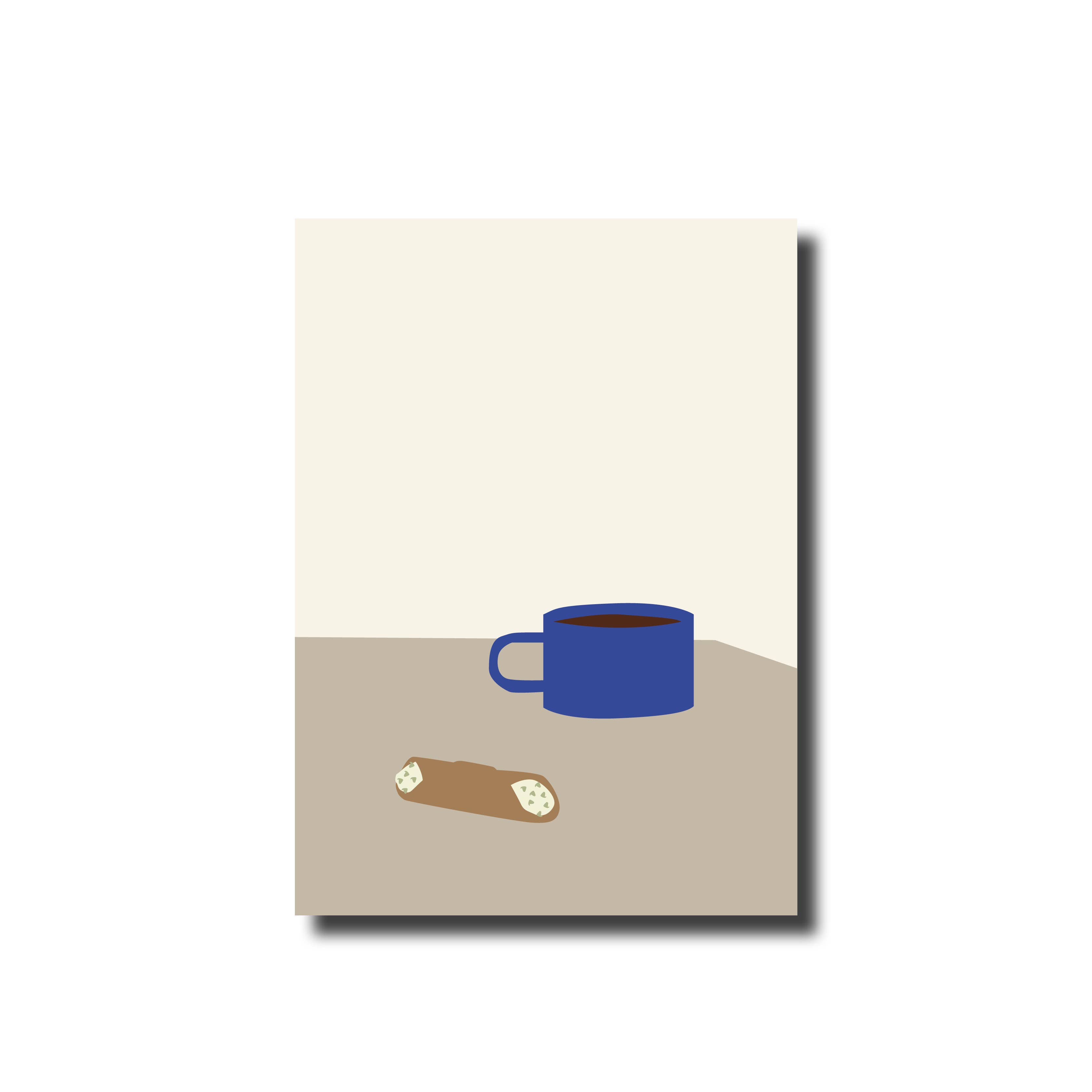 De Lange Tafel - Wholesale Everyday Greeting Card - Postcard · Coffee and cannoli0