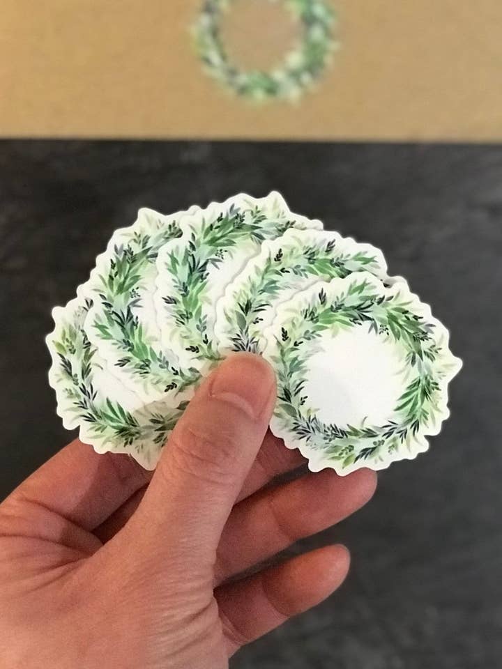 Förpackning med 5 klistermärken av lövkransar för wholesale av Designbyting