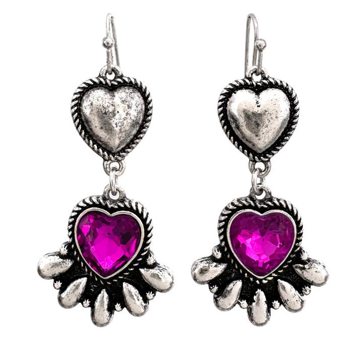 Lunar Deer - Venta al por mayor Pendientes colgantes - Pendientes de plata con flor de corazón navajo y turquesa cristalina1