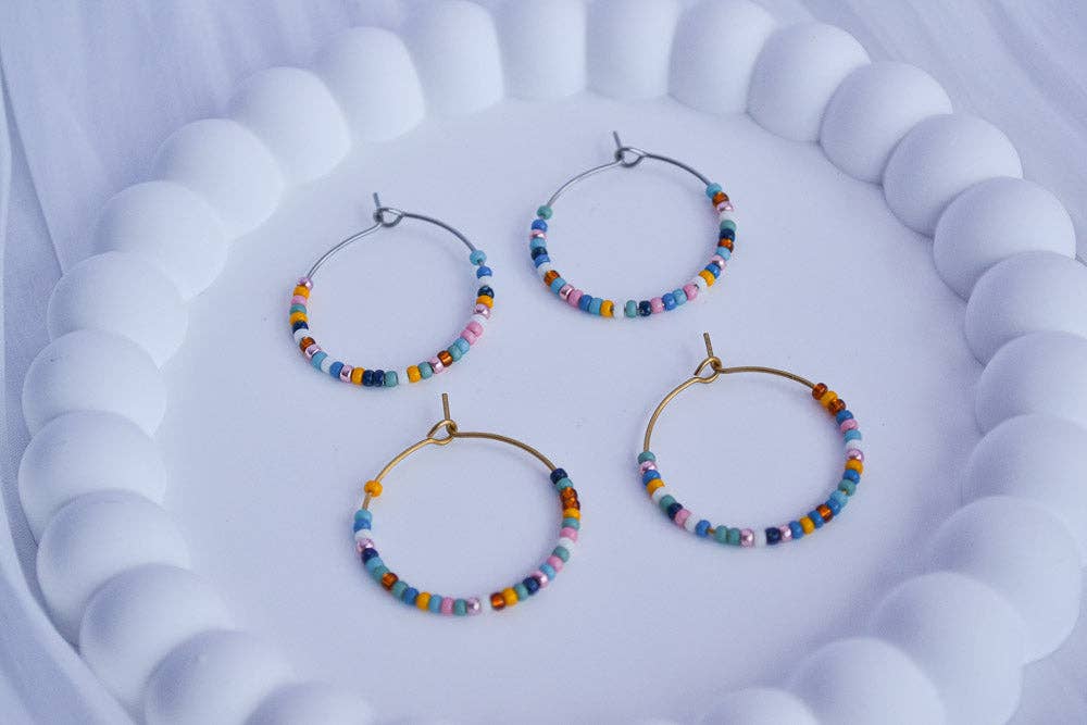 Linati Studio - Wholesale Dangle Earrings - Creoles with Pearls - Summer Love4