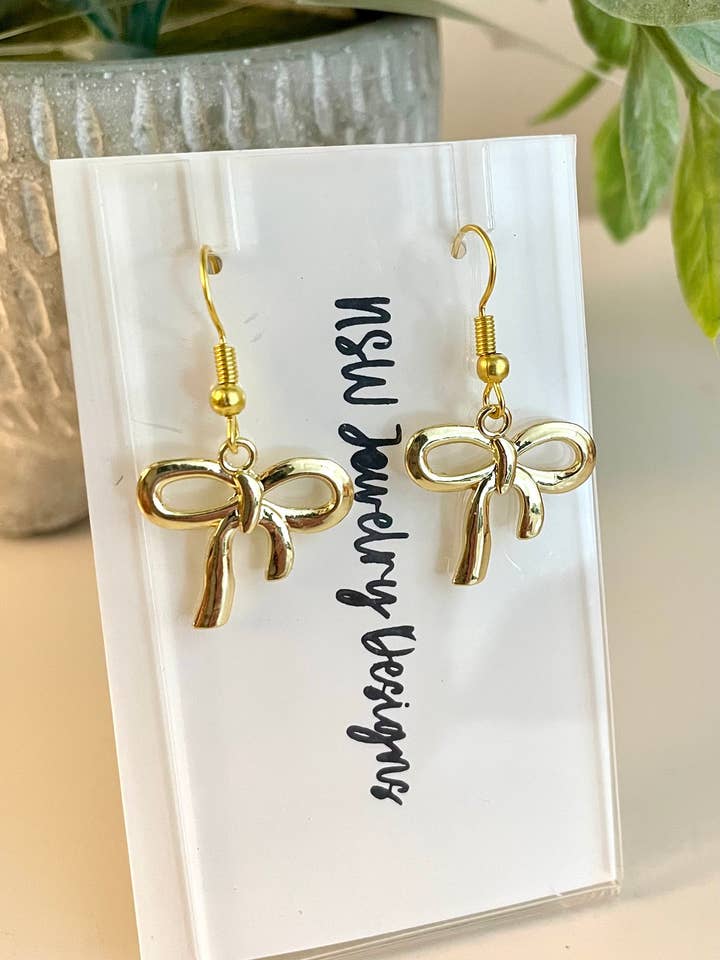 Holiday Bow Earrings for wholesale by NSW Jewelry Designs