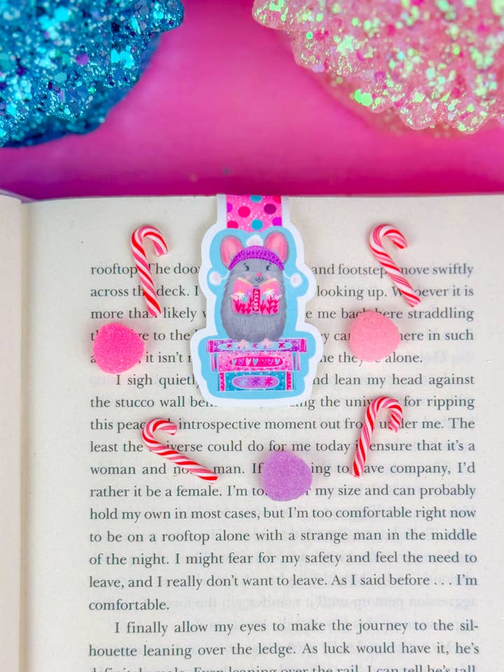 Winter Mouse Magnetic Bookmark for wholesale by Emily Cromwell Designs