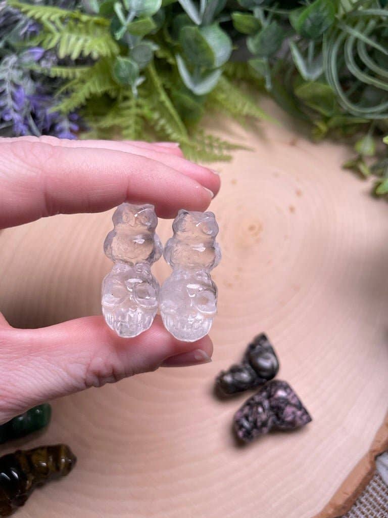 Copper Ashes - Wholesale Spiritual Stone/Crystal - Crystal Skull with Owl12